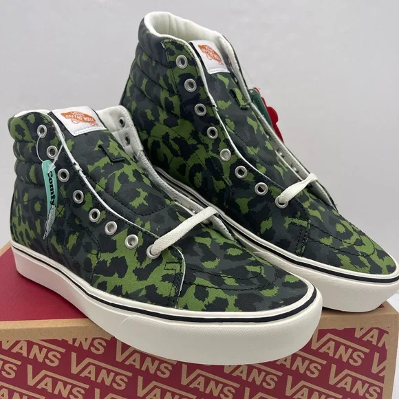 Vans Men’s COMFYCUSH Sk8-Hi Leopard Cactus/Skarab Sneakers Camo High-Tops